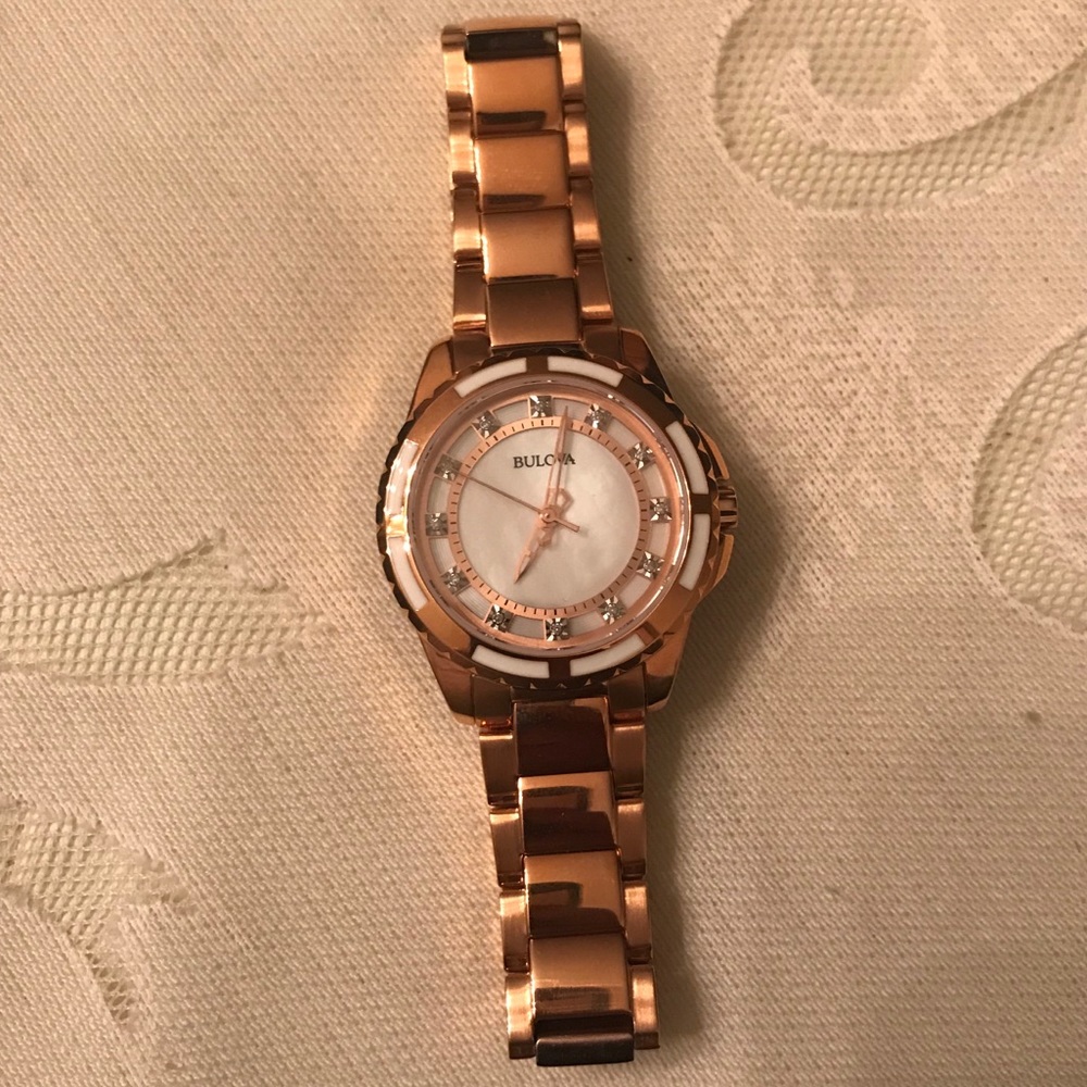 Bulova Classic Diamonds Rose Gold Ladies Watch - Picture 8 of 10